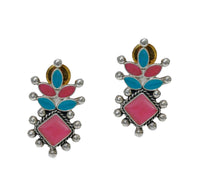 925 Silver Earrings with Multicolor Gemstones view 4