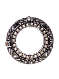 Silver Statement Turquoise Kundan Bangle view 4