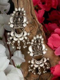925 Sterling Silver Kundan Earrings view 3