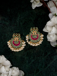 925 Sterling Silver Kundan Chaandbai with Green Onyx and Pearl view 3