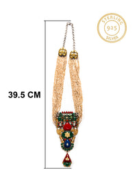 Svarnam Fusion Statement Necklace with Natural Stones view 6