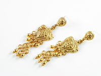 Floral Gold Earrings view 3