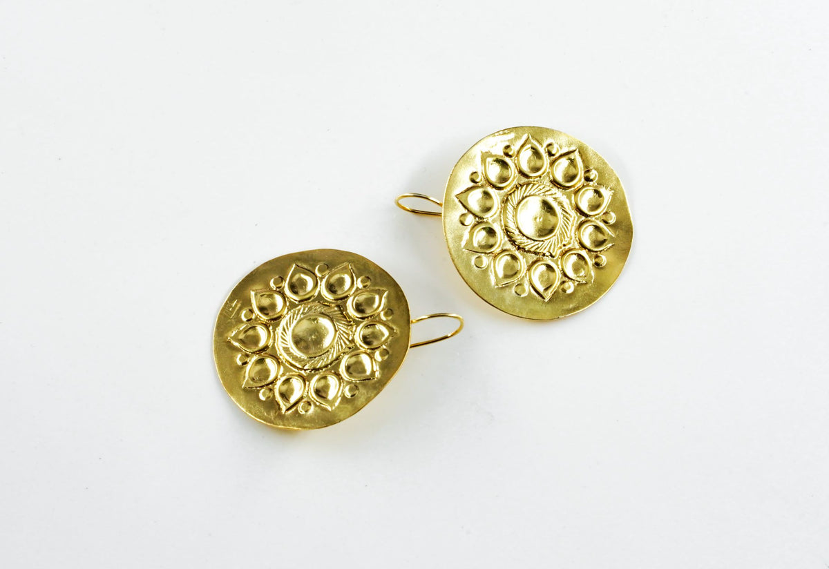 Coin Floral Earring view 3