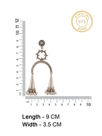925 Sterling Silver Two Tone Fusion Jhumki Statement Earrings with Pearl view 4