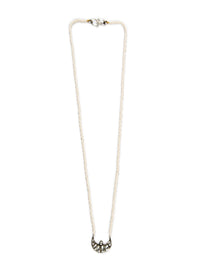 Silver Chaand Kundan Necklace with Pearl view 7
