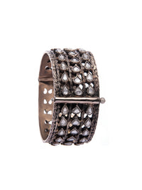 Silver Kundan Statement Bangle view 3
