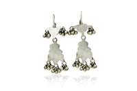 Silver Multi-Color Glass Earrings with Ghungroo view 2