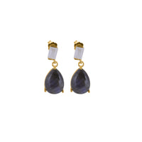 925 Silver Gold Plated Tear-Drop Earrings view 3