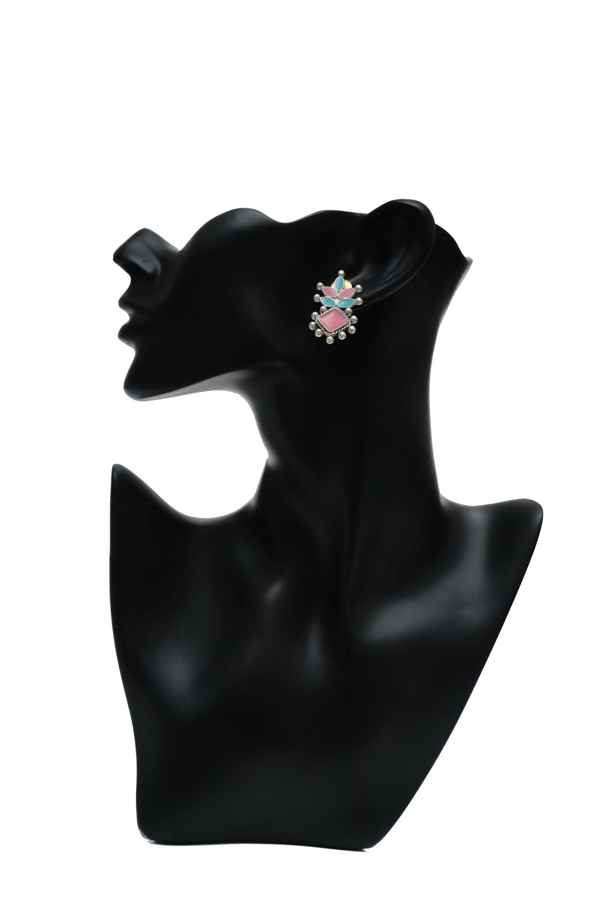 925 Silver Earrings with Multicolor Gemstones view 3