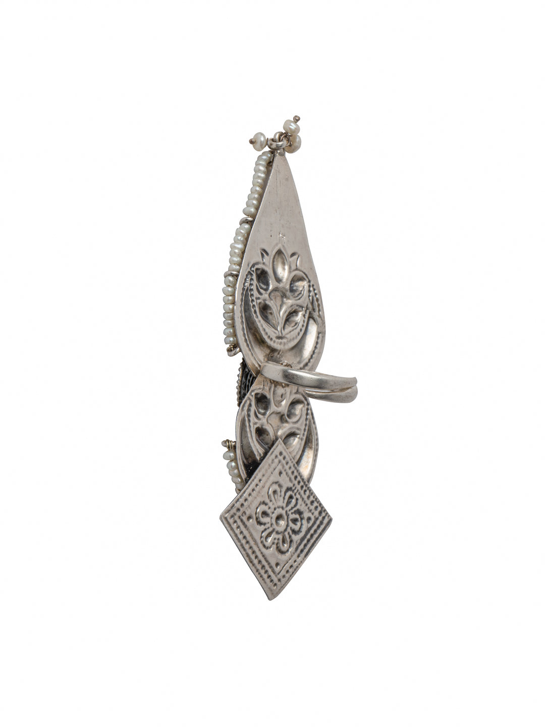 925 Sterling Silver Two Tone Ring with our Signature Lotus Motif view 2