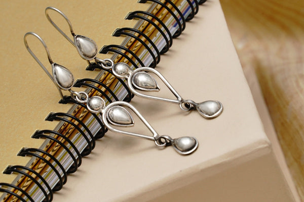 925 Silver Petal Dangler Earrings