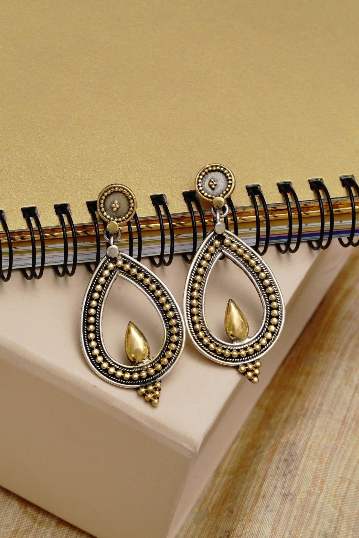 925 Silver Two Tone Earrings view 1