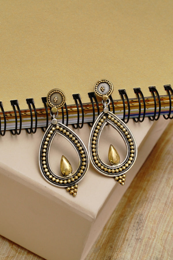 925 Silver Two Tone Earrings