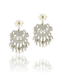 925 Silver Signature Pink Kundan Chandbalis view 2