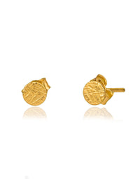 Gold Plated Textured Studs view 1