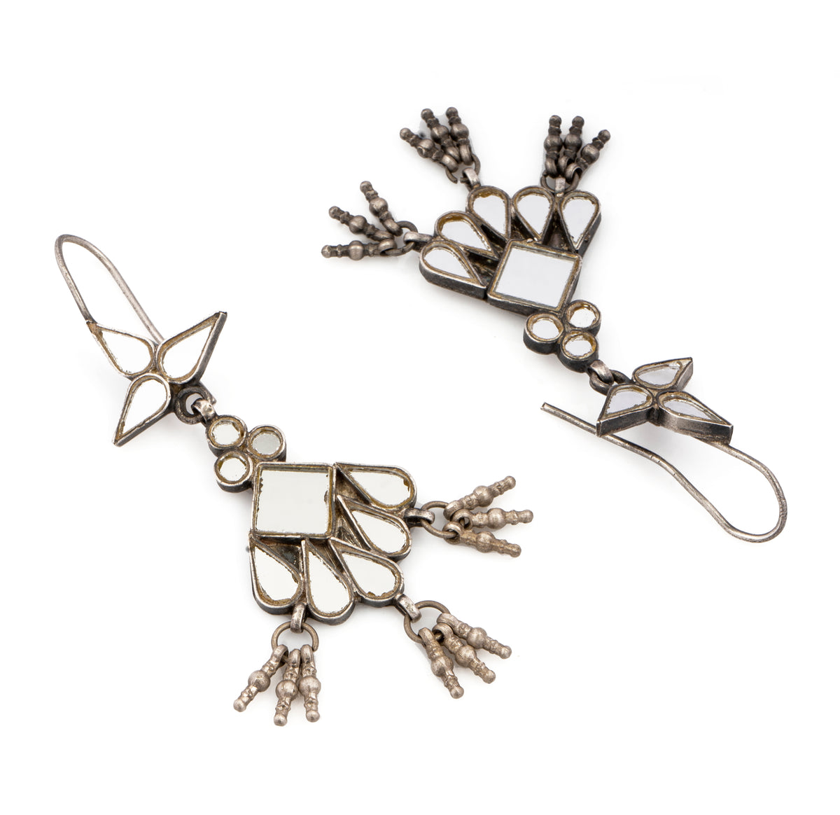 925 Sterling Silver White Mirror Earrings view 2