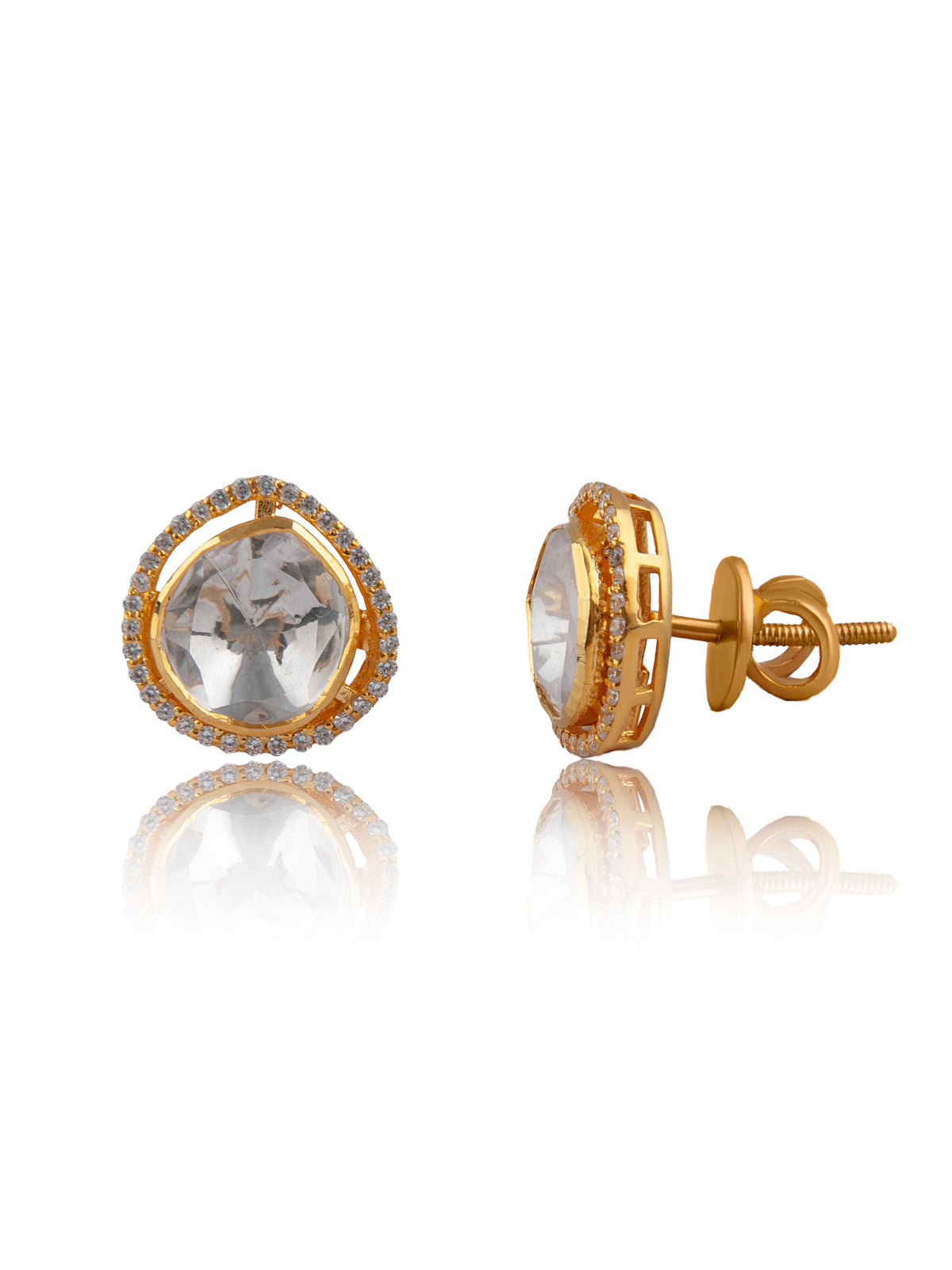 925 Sterling Silver Pear Shaped Moissanite Stud Earrings view 3