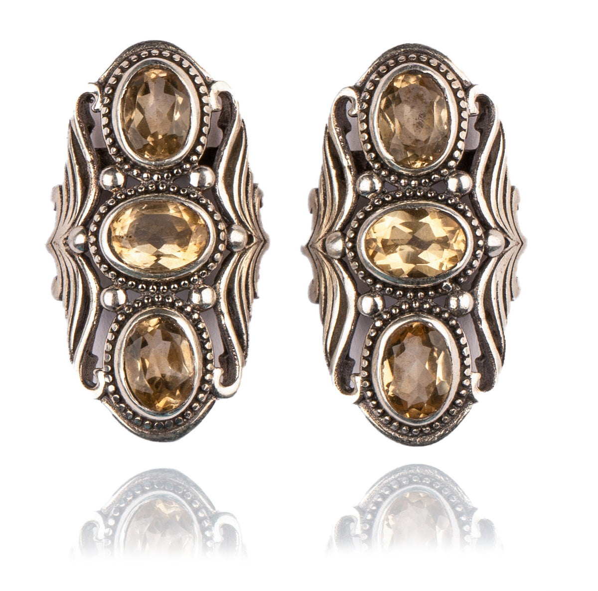 925 Sterling Silver Citrine Earrings view 1