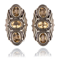 925 Sterling Silver Citrine Earrings view 1
