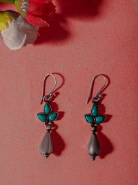 Silver Turquoise Everyday Danglers view 2