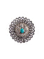 Silver Turquoise and Kundan Adjustable Ring