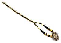 925 Sterling Silver Two Tone Chitai Necklace with Adjustable Patwa Thread view 3