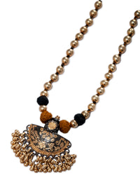 925 Sterling Silver Two Tone 22K Gold Plated Beaded Necklace view 6