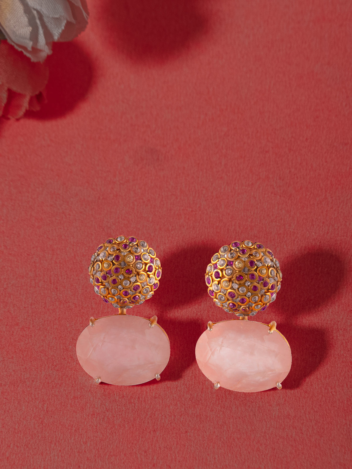 Aurora Rose Quartz Earrings view 2