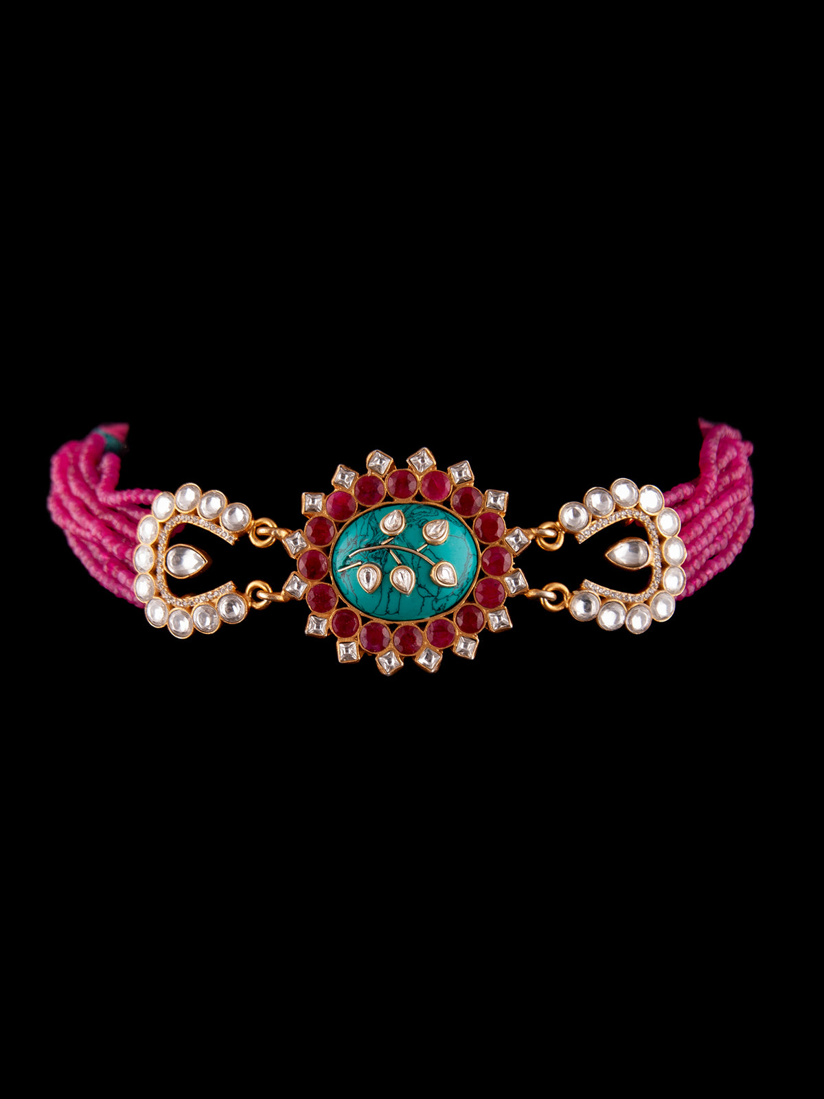 Svarnim Festive Turquoise Ruby Choker view 3