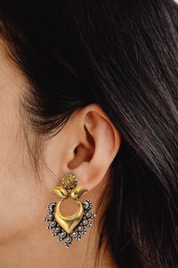 925 Sterling Silver Two Tone Earrings view 3