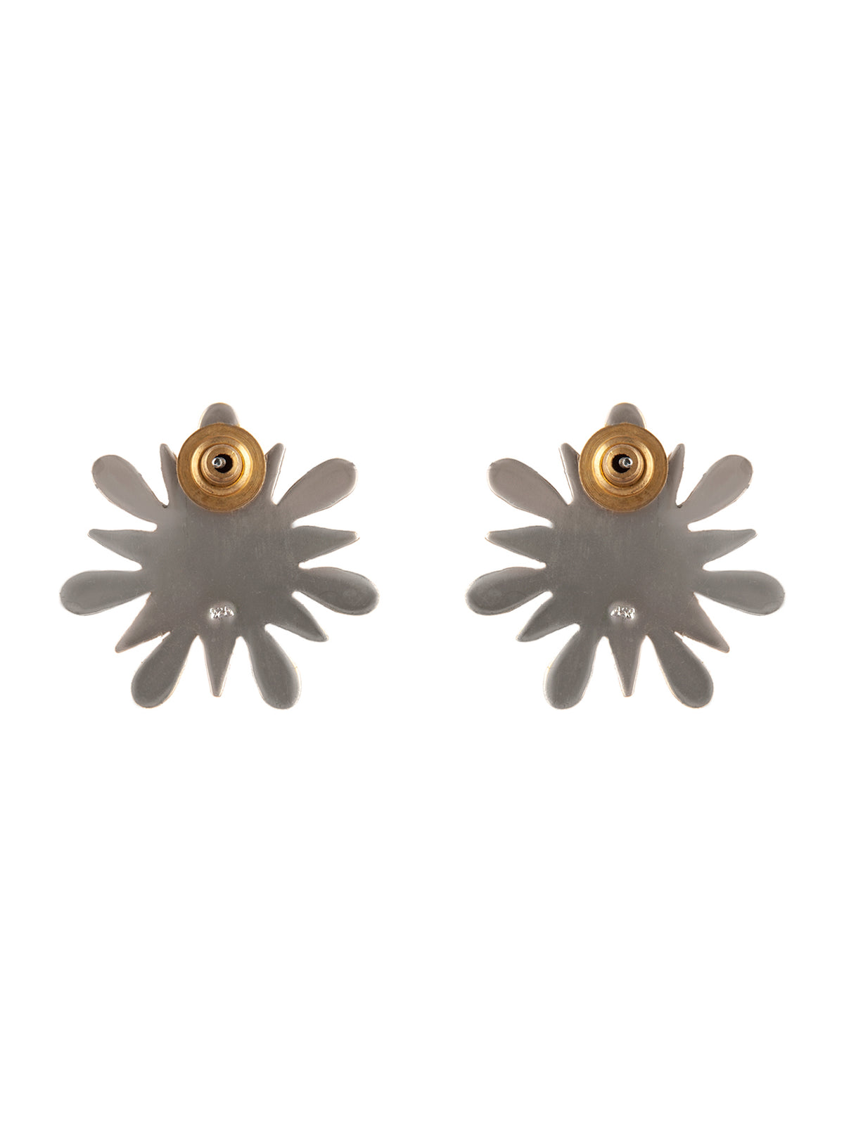 925 Sterling Silver Two Tone 22K Gold Earring view 7