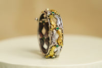 925 Silver Two Tone Fish Design Bangle view 4