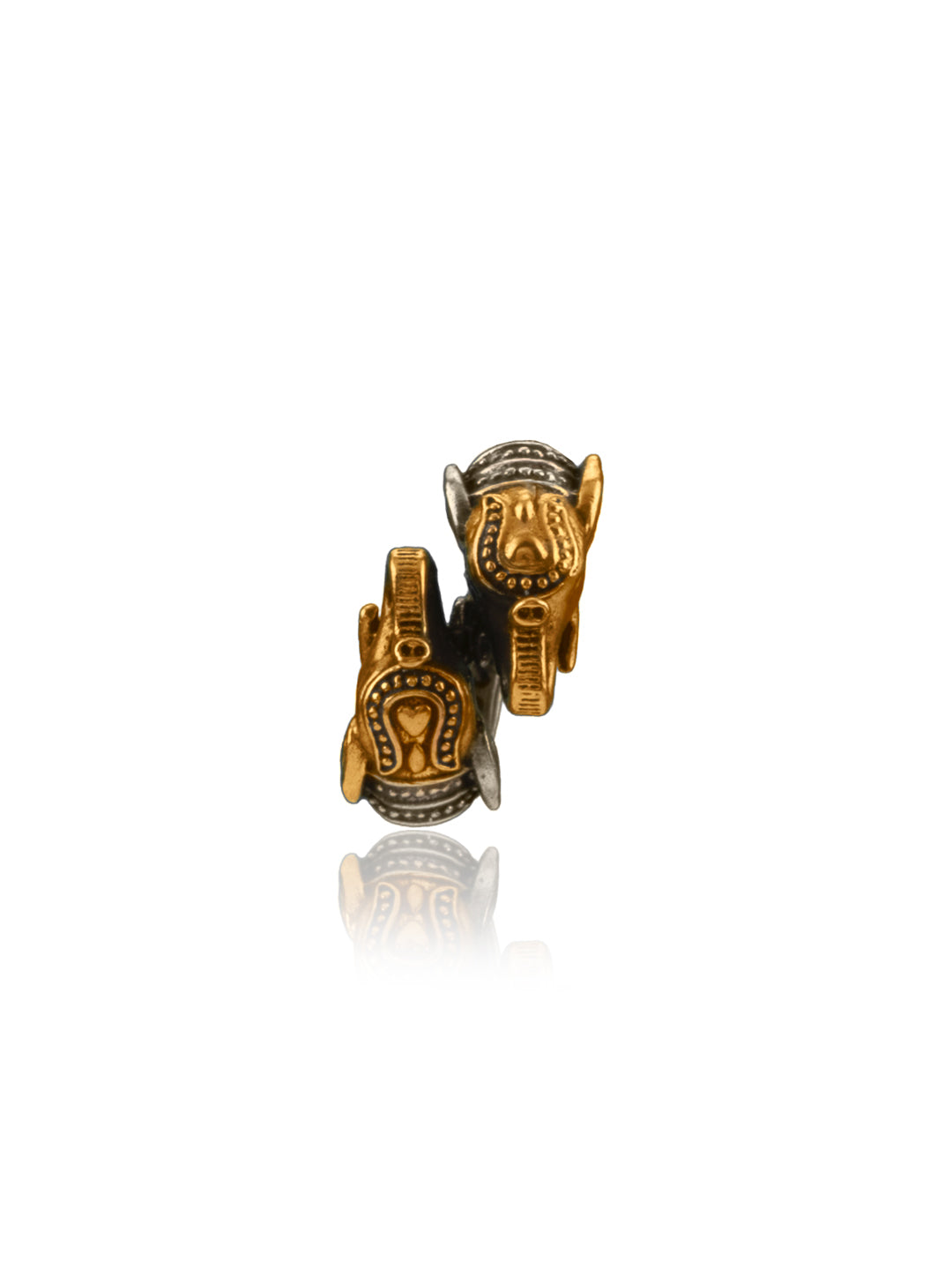 Twin Elephant Two Tone Adjustable Ring view 1