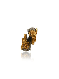 Twin Elephant Two Tone Adjustable Ring view 1