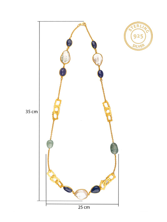 Multicolored Modern Gold Plated Necklace