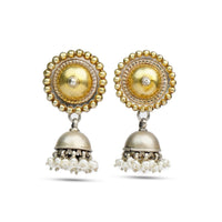 Silver Two-Tone Gold plated Rawa Jhumki view 1