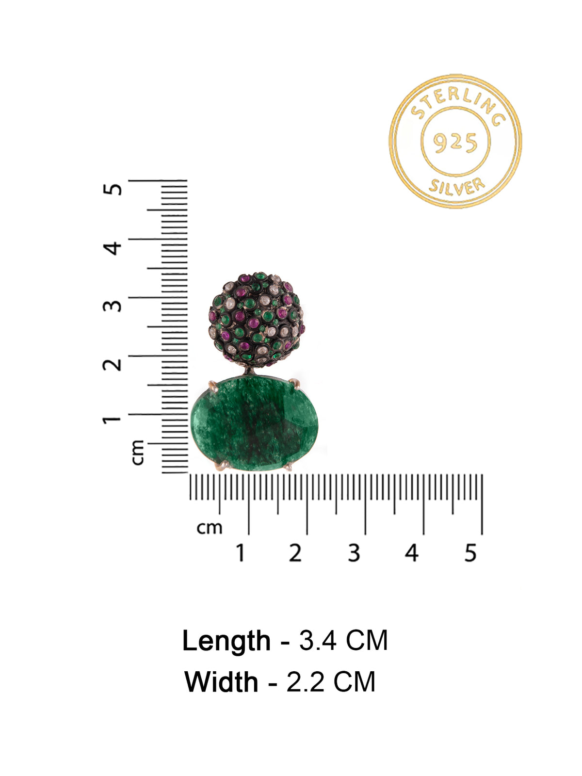Aurora Black Green Studs view 5