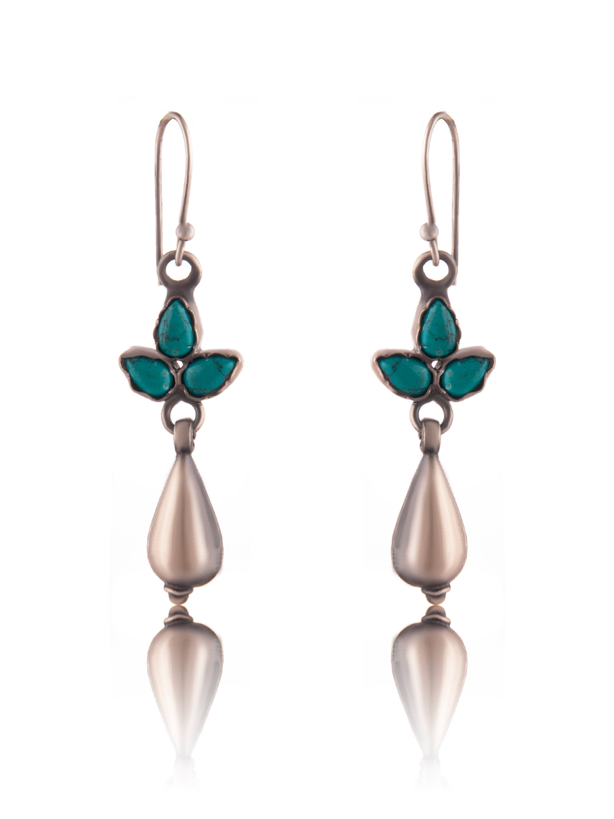 Silver Turquoise Everyday Danglers view 3