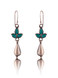 Silver Turquoise Everyday Danglers view 3