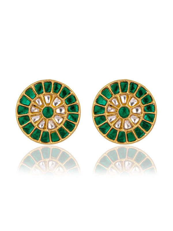 925 Sterling Silver Gold Plated Kundan Studs