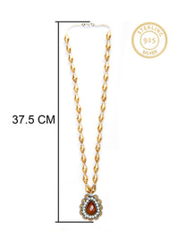 925 Sterling Silver Beaded Necklace with Carnelian view 4