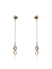 925 Sterling Silver Long Earrings with Peridot and Citrine view 3