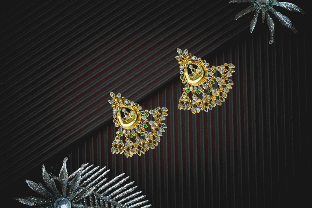 Silver Gold Plated Mystic Chaandbali - Neeta Boochra Jewellery