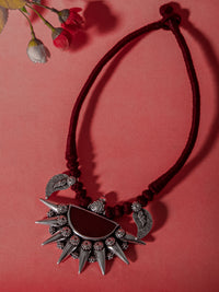 Silver Cornelion Thread Necklace view 2