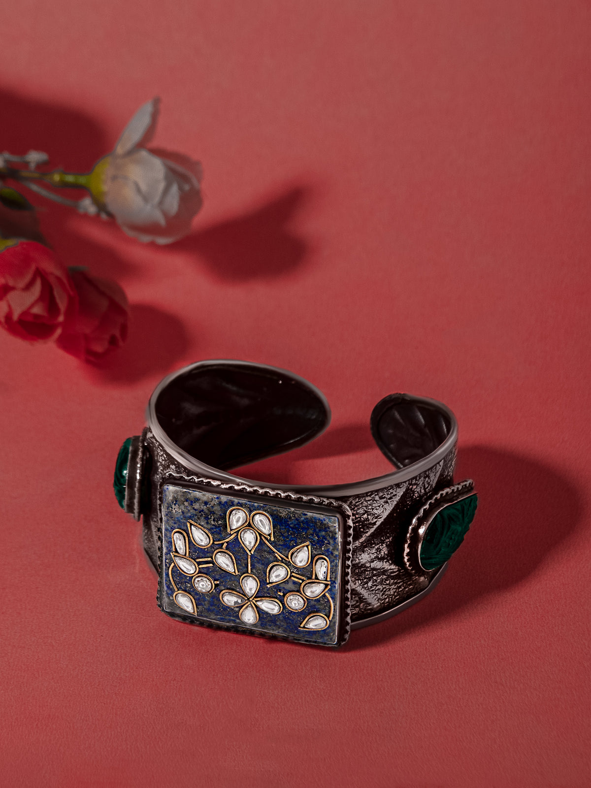 Silver Fusion Lapis Lazuli Cuff view 2