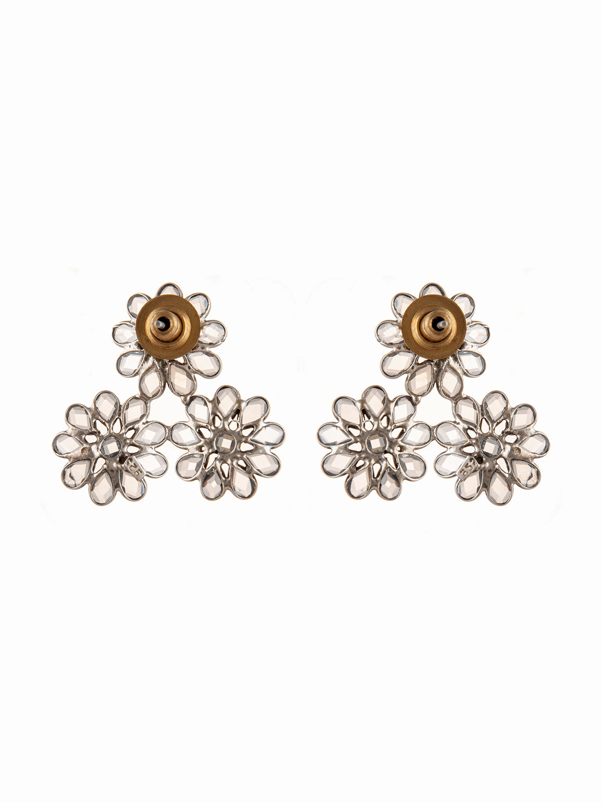 925 Sterling Silver Earring with Checker Crystal view 3