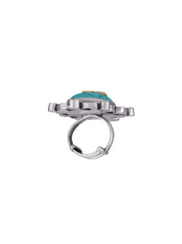 Kundan Turquoise Adjustable Ring view 2