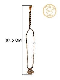 925 Sterling Silver Two Tone 22K Gold Plated Beaded Necklace view 4