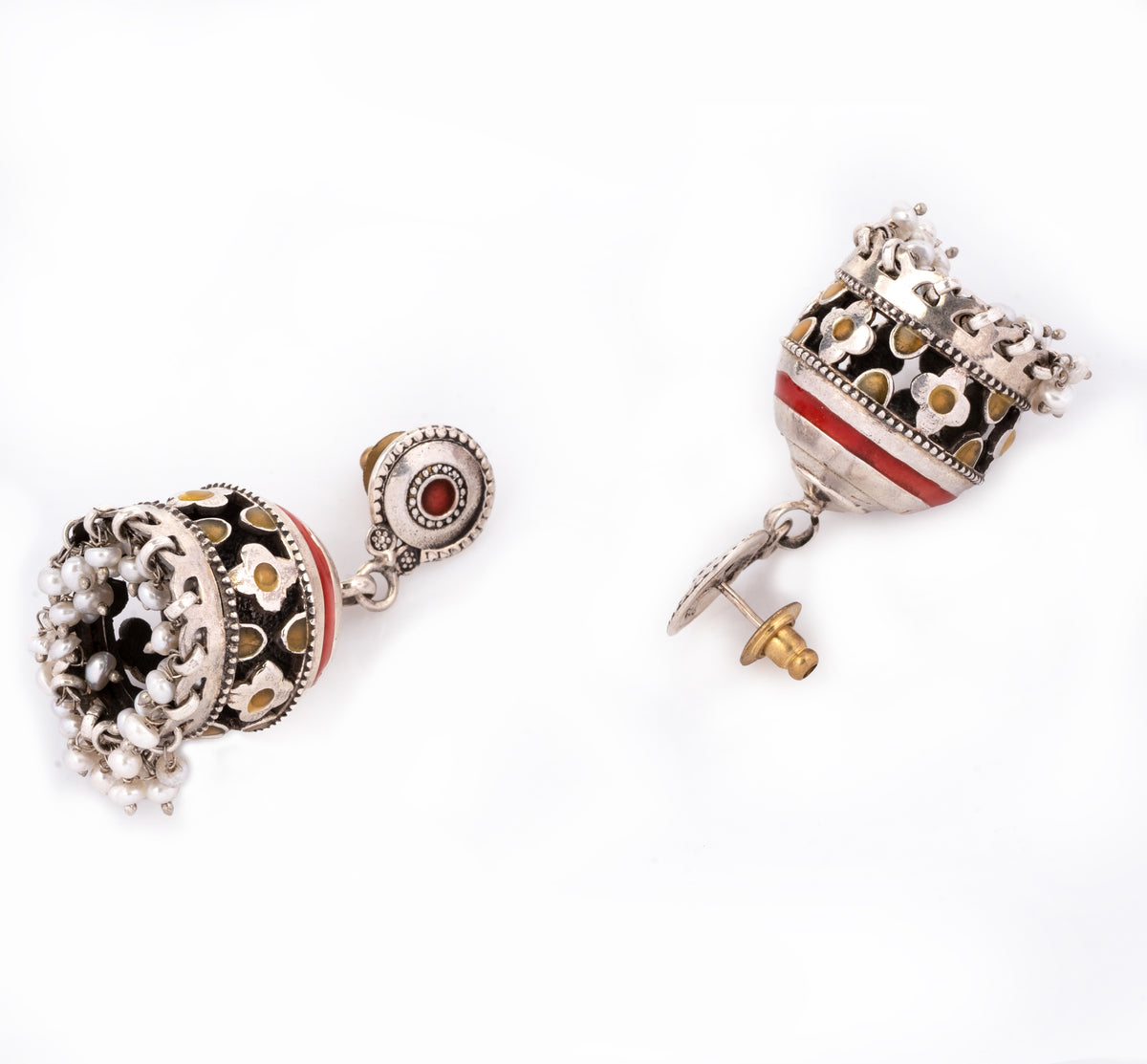 925 Sterling Silver Jhumki with Pearls view 1