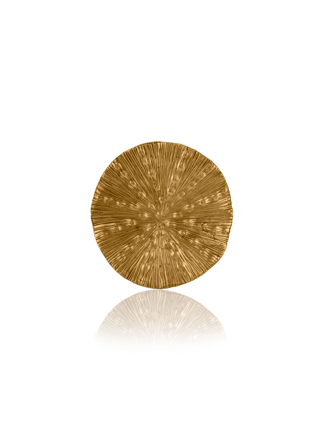 Gold Plated Foil Pattern Adjustable Ring view 2